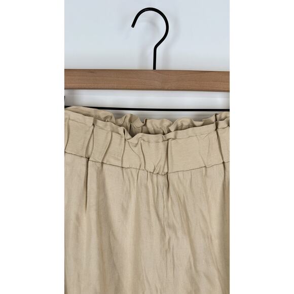 Calvin Klein Linen Blend Pull On Ruffle Trim Crop Pants Womens Size 1X New - Picture 6 of 9